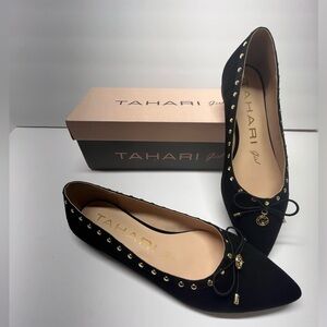 Tahari Girl Laurena Ballett Flats- Black